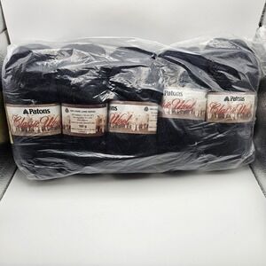 5 - Vtg Patons Classic 100% Wool Merino Yarn Navy Blue